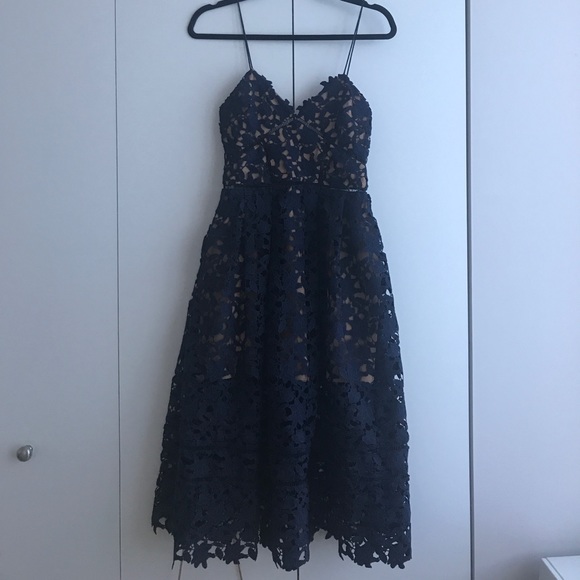 Self Portrait Azaelea Dress - Navy - Authentic! - Picture 2 of 6